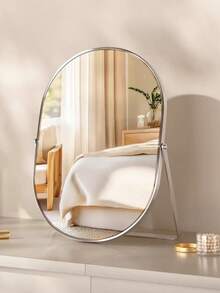 Metal Stand Makeup Mirror, Large Rotating Desktop Makeup Mirror, Bedroom, Desktop Vanity Mirror, Portable Bathroom Makeup Mirror, Supports 360-Degree Rotation, Tabletop Mirror, Home Mirror/Princess Rotating Mirror, Home Decor, Bedroom Accessories, Suitable For Bathroom, Office, Bedroom, Dorm, Back To School, Halloween, Christmas Best Gift - Multicolor - View 12