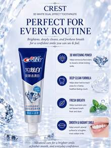 CREST Gleam White Dual-Action Toothpaste 170g, 3pcs Lime Fresh Scent, Stain Removal & Whitening, Deep Cleaning, Long-Lasting Freshness, Daily Oral Care - 3D炫白雙效去漬白牙膏* - 查看 8