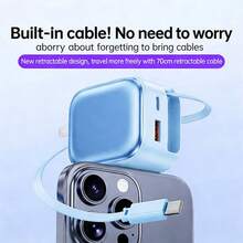 35W GaN 充电器，内置 Type-C 数据线，快充适配器，USB A+C 双端口墙式充电器，兼容 、手表、耳机、平板电脑、系列手机适配器 - 查看 5