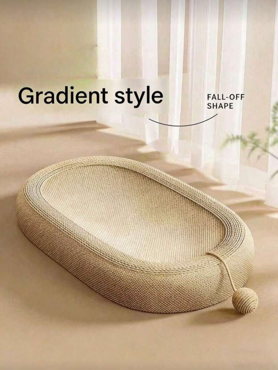 Oval Cat Scratching Board Cat Bed With Scratching Rope, Indoor Cat Supplies, Cat Resting Mat - one-size - View 1