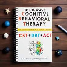 1本 第三波 CBT DBT ACT 螺旋式治療練習簿，學生與社會新鮮人適用的焦慮與考試憂鬱自我幫助日誌，開學、畢業與成人自我照護健康禮物 - A - 查看 5