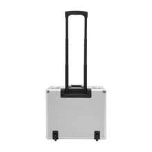 HaroldDol Set of Freistehend Aluminiumlegierung Silber Rollbarer Aktenkoffer, Abschließbarer Aktenkoffer, Rollbare Aktenbox Mit Teleskopstange Zur Aufbewahrung Wichtiger Dokumente, Verträge Und Informationen,Silber - Silber - Übersicht 4