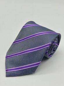 1PC Men's Premium Elegant Versatile Business Formal Striped Tie, Suitable For Weddings, Gatherings, Speeches, Parties - Multicolor - View 4