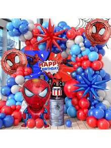 Themed Balloons With Backdrop, Suitable For Spider Theme Birthday, Superhero Party, Celebration Scene Decoration And Halloween Decoration - As Shown In the Figure - View 14