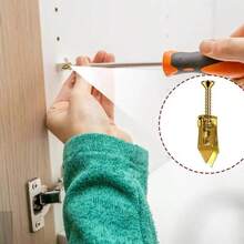 100/200PCS Self-Drilling Drywall Anchors Kit No Drill Needed Easy Hang For Home & Office Includes 100 Anchors 100 Screws For Quick Install Adjustable Hooks & Bracket - A - View 8