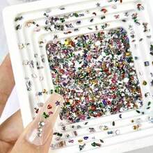 100/500/600/1000pcs 2-3mm Ultra Bright Mini Resin Flat Back Rhinestones Asymmetrical Shape DIY Nail Art Decorations Rhinestone Nail Accessories Nail Supplies - Multicolor - View 4