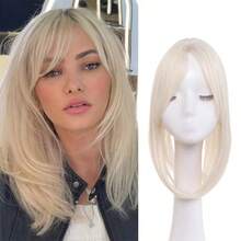 Middle Part Straight Hair Topper With Side Bangs, Synthetic Fiber Wig Piece, Effectively Covers Thinning Crown And Adds Volume - Multicolor - View 16