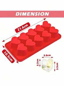 1pc Heart-Shaped Silicone Tray - 10 Cavity Heart-Shaped Ice Mold, Suitable For Making Chocolate, Pudding, Jelly And Candy | Soft Handmade Mold, Suitable For Refrigerator, Kitchen Supplies, Tray, Easy Release, Reusable - Multicolor - View 12