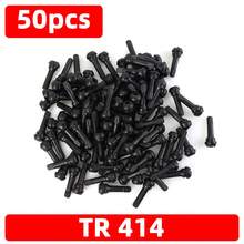 50/100入 TR413 TR414 汽車輪胎氣嘴閥桿含防塵蓋 橡膠式無內胎氣嘴芯 通用汽車輪圈輪胎更換配件 充氣用 - A - 查看 8