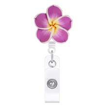 1pc Plumeria Retractable Badge Reel Clip For Doctors, Nurses And Staff - Multicolor - View 9