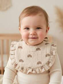 3PCS Pure Cotton Gauze Printed Cute Baby Bibs, Soft Skin-Friendly Drool Bibs For Boys And Girls, Suitable For Daily Use, Versatile - Multicolor - View 7