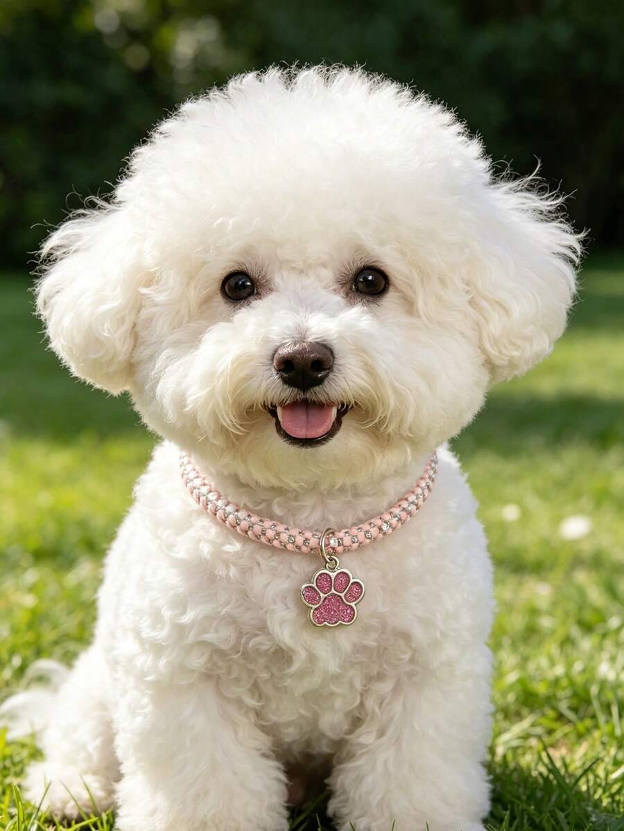 Pink Paw Print Rhinestone Collar, Suitable For Cats And Dogs, Comfortable And Lightweight, Suitable For Small Dogs, Medium Dogs And Cats To Wear All Year Round, Suitable For Home Daily Use Or Outdoor Walking And Playing (Note: The Product Is Fragile And Cannot Be Overstretched) - Pink - View 1