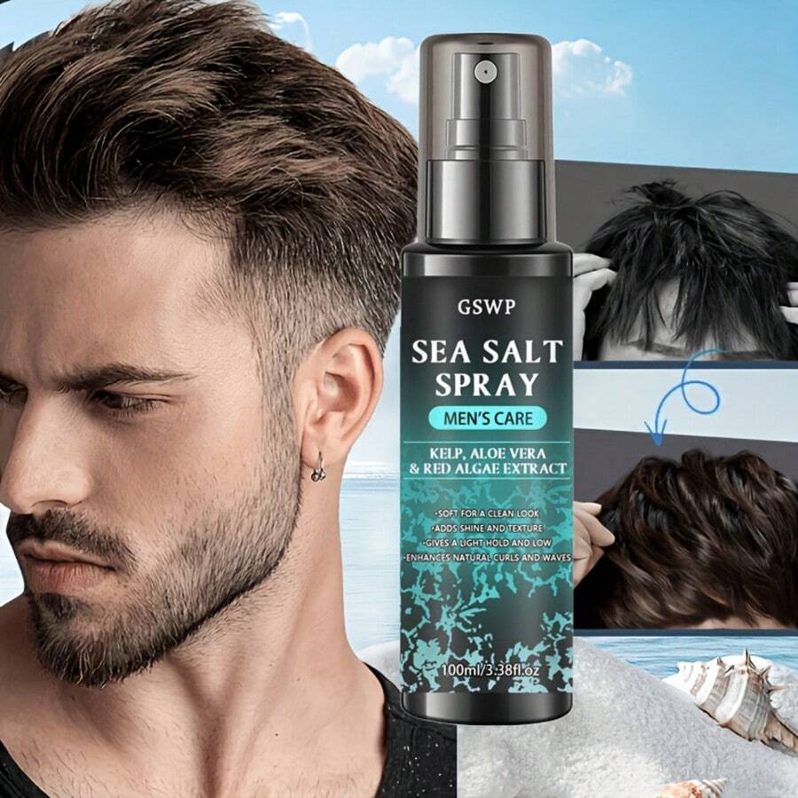 Spray Definidor de Rizos con Sal Marina GSWP, Crea Textura Natural & Volumen, Peinado Diario, Sin Grasa, Fórmula Ligera, Sin Enjuague, Control de Aceite Refrescante & Hidratación para el Verano. 100ML - pulverización - Ver 1
