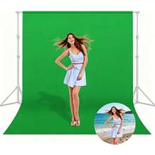 FCV 5 X 6.5ft / 1.5 X 2.0m PRO Photography Studio Foldable Backdrop, Suitable For Photography, Video And TV (Background Only) - Green - Green - View 1