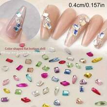 100/500/600/1000pcs 2-3mm Ultra Bright Mini Resin Flat Back Rhinestones Asymmetrical Shape DIY Nail Art Decorations Rhinestone Nail Accessories Nail Supplies - Multicolor - View 3