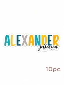 10pcs Custom Rainbow Name Stickers, Personalized Colorful Name Decals, Stickers Labels , Back To School Supplies, Water Bottles, Laptops - Multicolor - View 27
