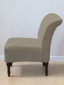 1PC Surf Jacquard Chair Cover, Polyester Elastic Jacquard, Machine Washable, Suitable For Living Room Study Sofa Chair Protective Cover - Khaki - View 4
