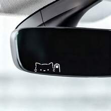 Cartoon Electric Vehicle Rearview Mirror Sticker Cute Waving Cat Car Reverse Mirror Glass Window Scratch Decoration Waterproof - Lucky Cat - View 12