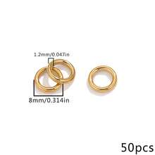 50 piezas de anillos de salto cerrados sólidos de acero inoxidable, anillos espaciadores de varios tamaños para hacer pulseras y collares DIY - Cuentas espaciadoras - Ver 12