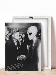 1pc Vintage Black Cat Surreal Art, Funny Alien UFO Wall Decor, Victorian Landscape Wall Art, Ideal Gift,Suitable For Bedroom,Living Room,Kitchen,Wall Arts,Wall Decor,Home Decor,Room Decor,Canvas Wall Art,Posters, Wall Art With Frame, Optional Frame - 1PCS - View 19