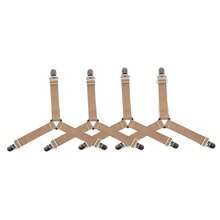 4 piezas Sujetadores de sábana triangulares antideslizantes - Clips de metal ajustables con correas elásticas, adecuados para cojines de sofá y ropa de cama - Correas invisibles prácticas - Negro - Ver 16