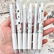 4pcs Star-Shaped Retractable Gel Pens, 0.5mm Tip, Black Ink, Ideal For Students Exam Preparation, Black Gel Pen Set, Back To School Stationery, Project Writing Pen, Diary Writing Pen, Gift - Stars Fall from the Tip Of the Pen, Press the Pen. - View 3