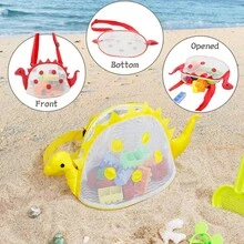 Personalized Dinosaur Mesh Shoulder Bag, Beach Shell Collecting Storage Bag, Lightweight Crossbody Bag For Seashells, Keys, Small Items - Multicolor - View 5