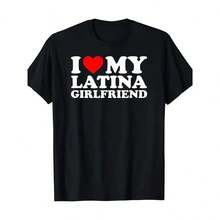 [100% Cotton] [100% Cotton]  I Love My Girlfriend Gf I Heart My Girlfriend GF T-Shirt  Golf Gift T-Shirt For Men And Women - 黑色 - 查看 2
