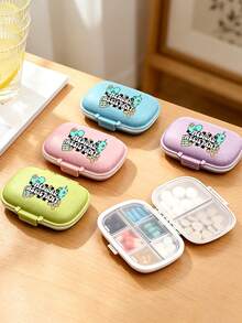 Cute Pill Pattern Printed Portable Pill Box, Moisture-Proof Medicine Storage Box, Compartmentalized Travel Pill Box, Daily Small Pill Box Suitable For Pocket Or Handbag, Reusable Unisex Medicine Vitamin Storage Box, Medication Planner, Daily Carry Small Pill Box For Storing Vitamins, Medications, Nutritional Supplements, Travel Essential Accessory - Multicolor - View 15