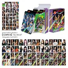 KATSEYE Girl Group Beautiful Chaos Holographic Laser Merchandise Set, 124PCS 60 Holographic Lomo Cards + 64 Sticker Sheets, Fan Support Collection Gift Box, KATSEYE Themed Holographic Laser Card & Sticker Set, Must-Have For KATSEYE Fans, Suitable For Card Album Storage, Scrapbooking, Offline Support Gifts, Essential Merchandise For Overseas Girl Group Fans - Multicolor - View 9