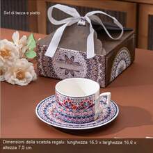 Dongguan Xinyongying Hardware Products Co., Ltd. 陶瓷咖啡杯碟套組，適合下午茶與早餐，耐熱。陶瓷咖啡杯碟套組，下午茶壺，奢華咖啡茶具套組，高美感咖啡餐具 - 彩色 - 查看 33