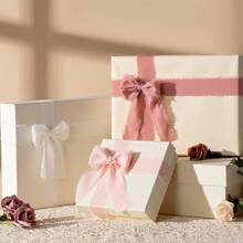 3 Rolls 3 Colors High Quality Handmade Edged Chiffon Ribbon, Suitable For Wedding Invitations, Mother's Day, Bridal Bouquets, Gift Wrapping, DIY Crafts - Skin Powder White Powder - View 5