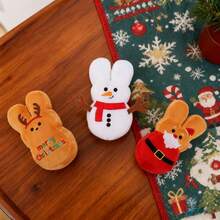BIUBLIULAND 3Pcs 6 Inch Christmas Marshmallow Bunny Plush Toy Set, Cute Reindeer Snowman Santa Stuffed Animal Dolls, Soft Winter Holiday Festival Home Table Decor Xmas Tree Ornament Gift For Kids & Friends - Multicolor - View 9