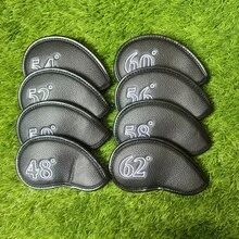 Minimalist Black & White Dual-Color Golf Wedge Cover Protective Sleeve 48°-62° Full Size Coverage Black & White Lychee Pattern PU Leather Wear-Resistant Anti-Collision Low-Key Stain-Resistant Meets Different User Preferences - Black - View 5