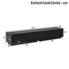 TV Unit, Modern Low Cabinet With Wavy Front, Ample Storage Space, Push-To-Open Mechanism: Minimalist TV Unit For The Living Room. - Black - View 12
