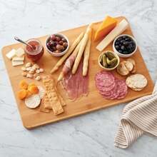 1pc Wooden Cutting Board Cheese Board, Suitable For Kitchen Meat, Cheese, Bread, Vegetables And Fruits, Kitchen Utensils, Home Dormitory Cutting Board - Brown - View 6