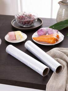 3 Rolls Food Wrap Film, Refrigerator Freezer Fruit Vegetable Food Preservation Film, Suitable For Microwave, Kitchen And Refrigerator, Food Preservation Film, 1/3/100pcs, Kitchen Preservation Products, Home Storage, Home Decor - Multicolor - View 3