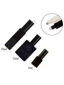 3 Peças/Conjunto Frasco Quadrado Fosco 3ml|5ml|10ml|15ml|20ml Âmbar/Preto Recarregável Perfume Óleo Essencial Loção Dispensador de Bola Rolante de Aço Inoxidável Frasco Portátil Simples Fragrância Óleo Medicinal Rolante de Massagem Frasco Vazio Vidro Transparente Espesso Proteção contra Luz Tampa de Alumínio - Multicolorido - Visão 28
