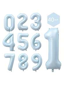 40 Inch Baby Blue Number Foil Balloon Birthday Anniversary Party Decoration Balloon Birthday Party Decor Arrangement - Baby Blue Number - View 3