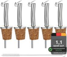 Stainless Steel Oil Bottle Stoppers In 5-Piece Set. With Dust-Proof Covers And Softwood Stoppers. Oil Dispensers For Kitchen Oil And Vinegar Bottles. Oil Guide Nozzles. - Silver - View 10
