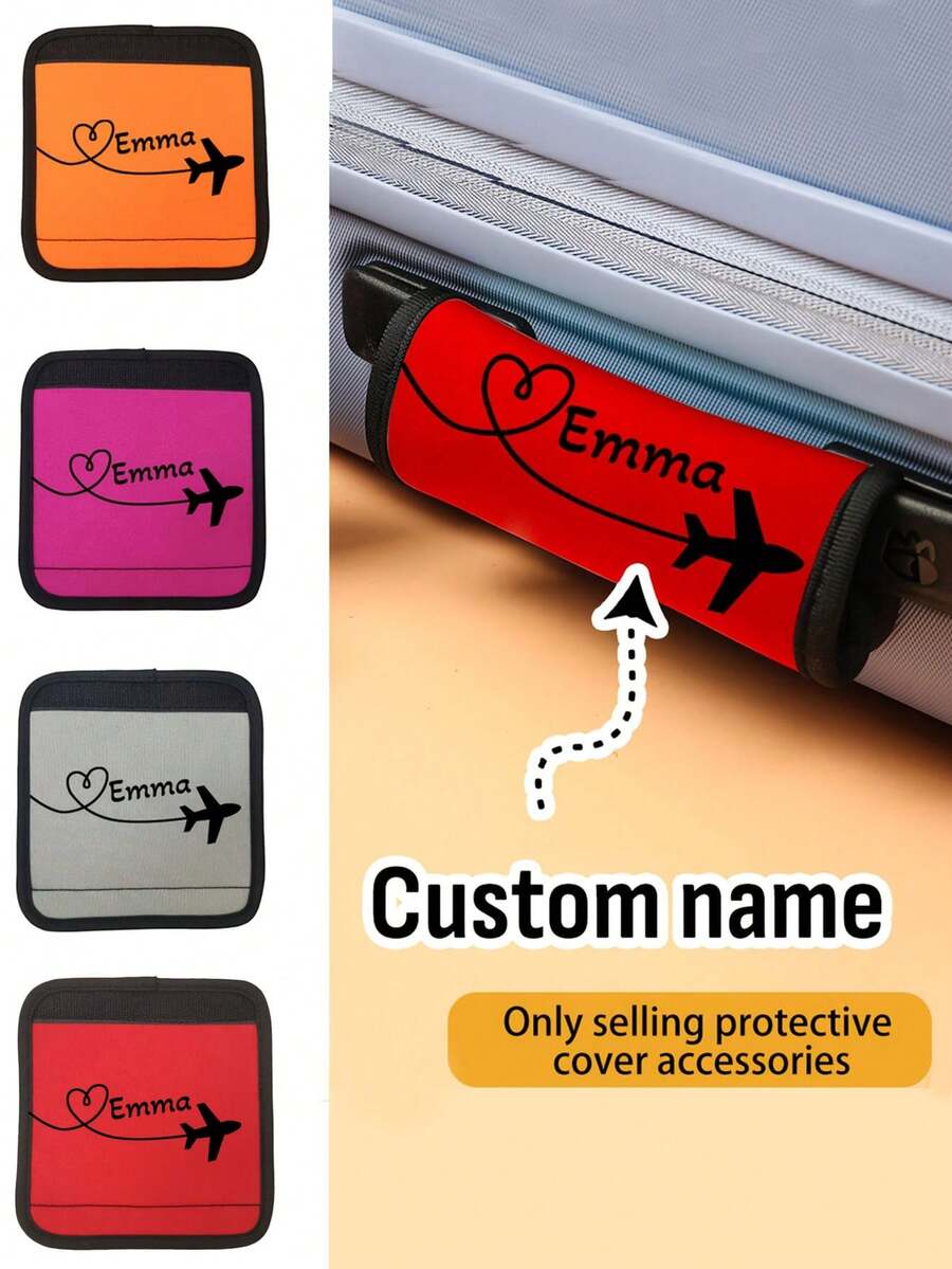Custom Name Luggage Handle Wrap, Personalized Suitcase Handle Wraps With Text, Suitable For Travel, Cruise And Airplane Use, Suitcase Strap