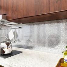 1 Roll Self-Adhesive Silver Aluminum Foil Contact Paper, Waterproof Oil-Proof Splash-Proof Kitchen Wallpaper, Suitable For Countertop, Cabinet, Drawer Decoration - Silver - View 9