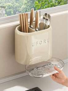 1pc Kitchen Utensil Drainer Storage Rack, Plastic Utensil Organizer Rack, Countertop Utensil Holder, Knife Fork Spoon Storage Rack - View 7