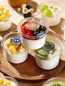 10/50pcs Transparent Dessert Cups With Lids, Suitable For Cakes, Mousse, Ice Cream, Party Supplies Set - View 9