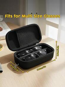 2pcs/1pc Double Layer Hard Shell Travel Fashion Glasses Storage Box With Adjustable Slot And Clip, Unisex - Multicolor - View 9