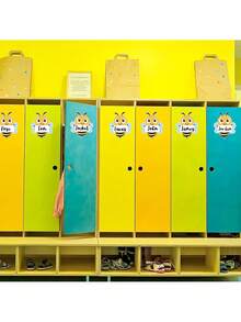 50pcs Cute Bee Paper Labels With Durable Adhesive Backing, Suitable For Classroom Bulletin Boards, Storage Lockers And Desk Name Stickers Decoration - View 5