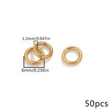 50 piezas de anillos de salto cerrados sólidos de acero inoxidable, anillos espaciadores de varios tamaños para hacer pulseras y collares DIY - Cuentas espaciadoras - Ver 13
