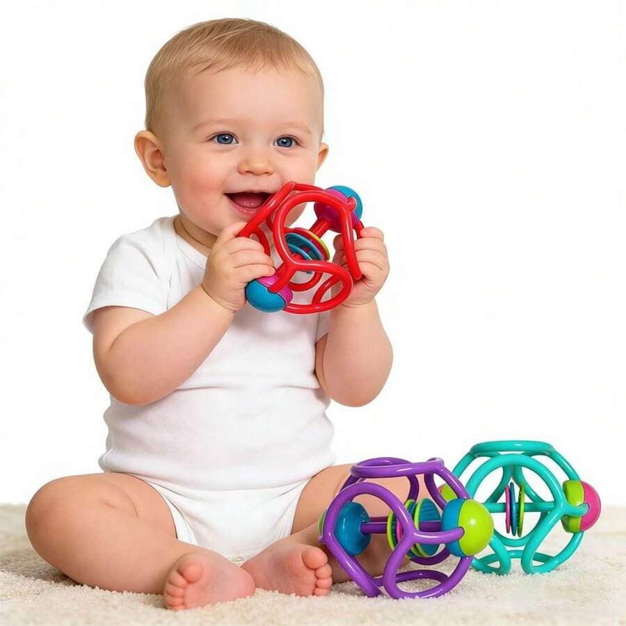 Newborn Grasping Sensory Toy Baby Rattle Ball Educational Intelligence Toy For Boys And Girls - Multicolor - View 1