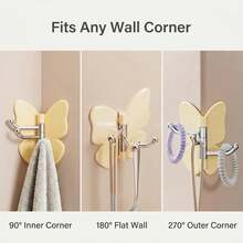 2/4/6Pcs Rotatable Butterfly Triple Hooks, No‑Punch Wall Hanging Storage Rack, Transparent Thickened Over Door Hook Organizer For Kitchen Cabinet Dorm Bedroom - View 5