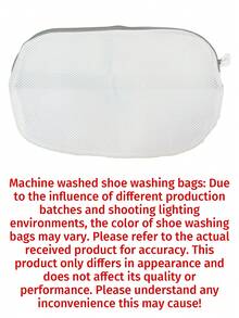 1pc White With Black Zipper Shoe Washing Bag, Shoe Storage Bag, Household Shoe Washing Bag, Shoe Washing Filter Net Bag, Laundry Bag, Washing Machine Filter Bag, Anti-Deformation Laundry Bag, Anti-Entanglement Laundry Bag, Anti-Stain Laundry Bag, Travel Shoe Storage Bag, Suitable For Dresses, Pants, Shoes, Jeans, Boots, Suitable For Spring And Summer, Minimalist Style - A - View 10
